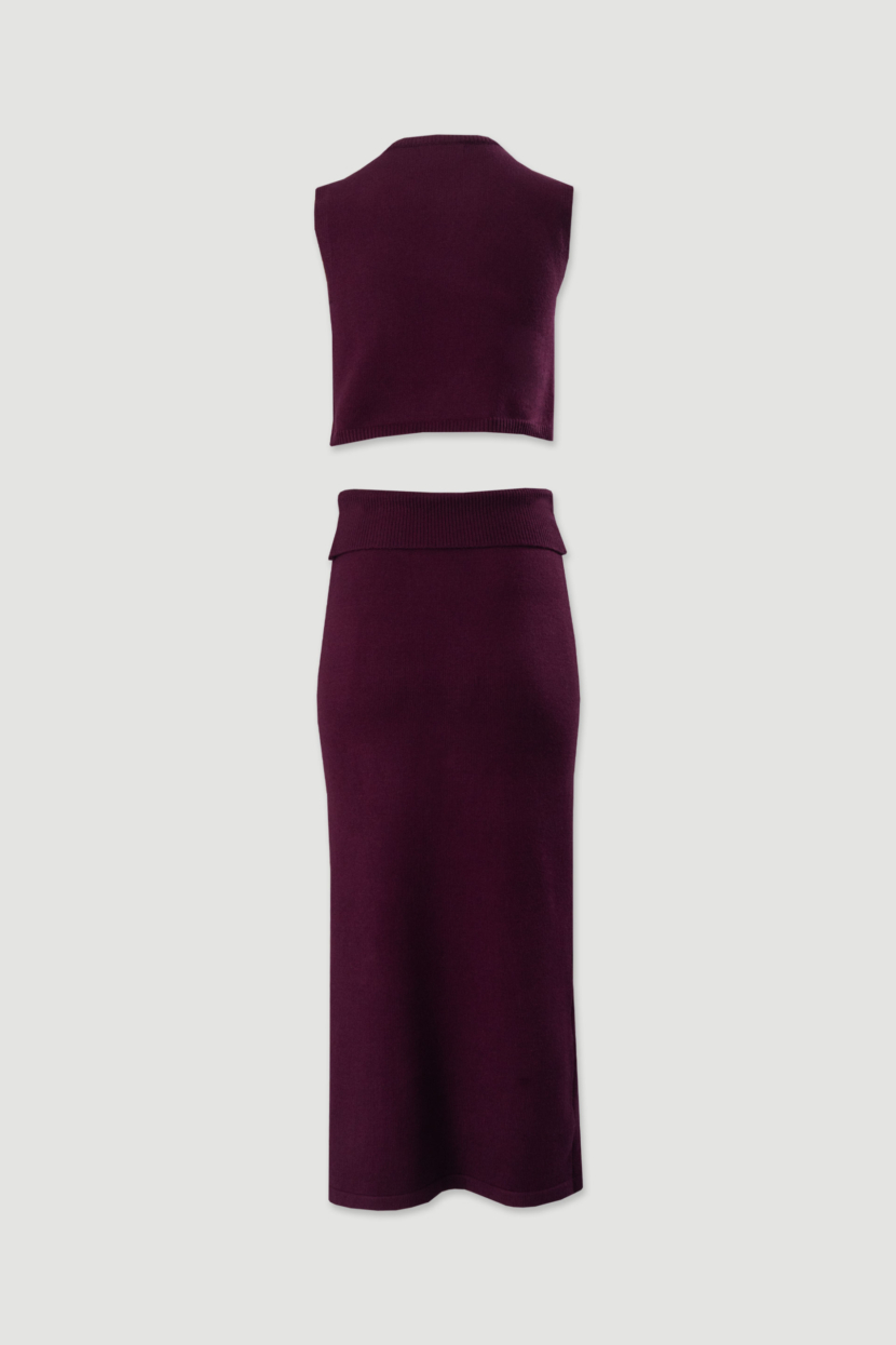 CONJUNTO DE MALHA COM TOP CRUZADO E SAIA LÁPIS FEMININA- OI25SN96900 - Image 4