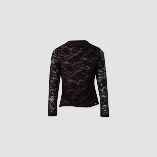CAMISOLA EM TECIDO RENDADO COM DETALHE DE FRANZIDO- OI25SN91215