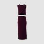 CONJUNTO DE MALHA COM TOP CRUZADO E SAIA LÁPIS FEMININA- OI25SN96900
