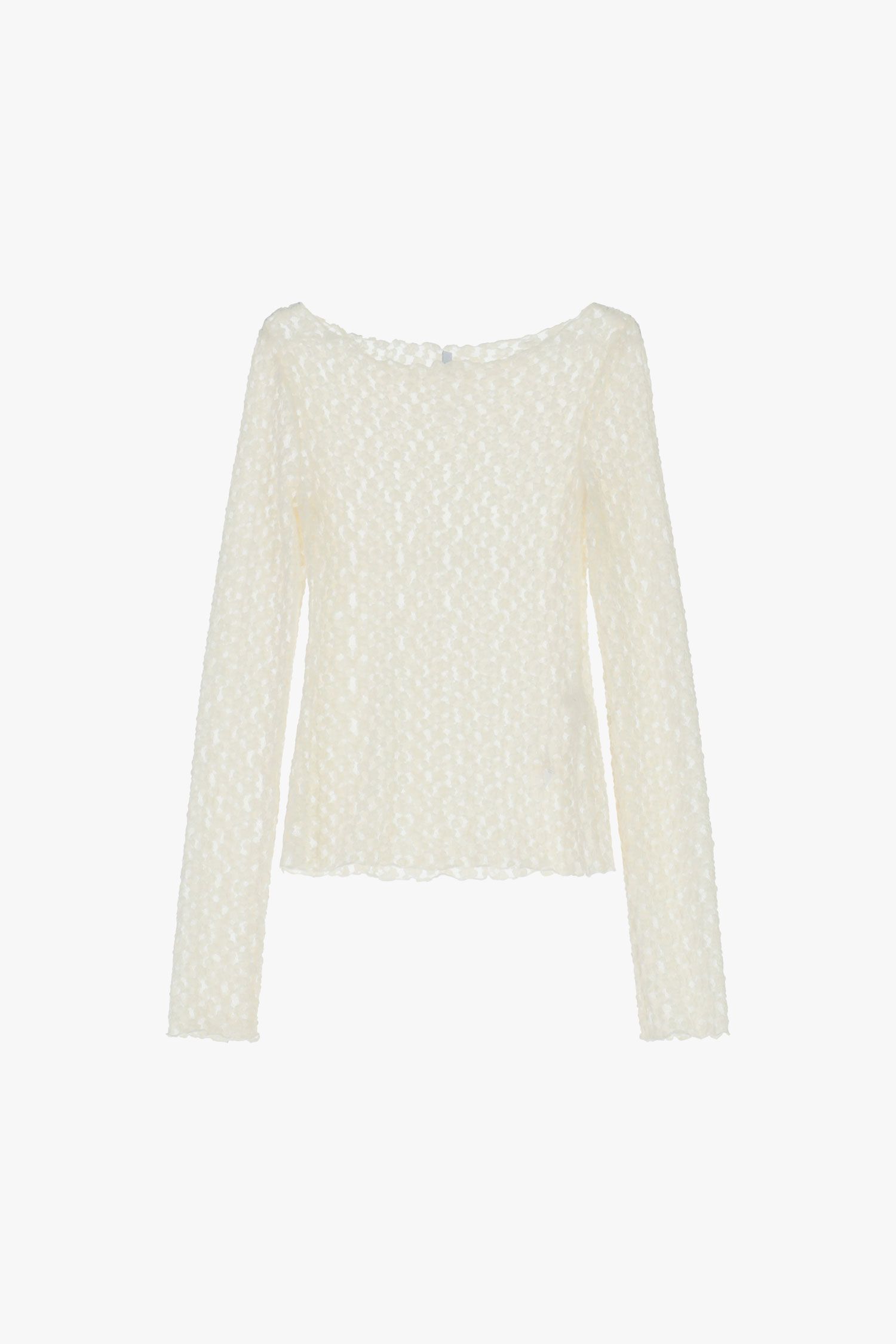 BLUSA DE MANGA COMPRIDA COM ESTAMPA GEOMÉTRICA TRANSPARENTE- TX85KKH - Image 2