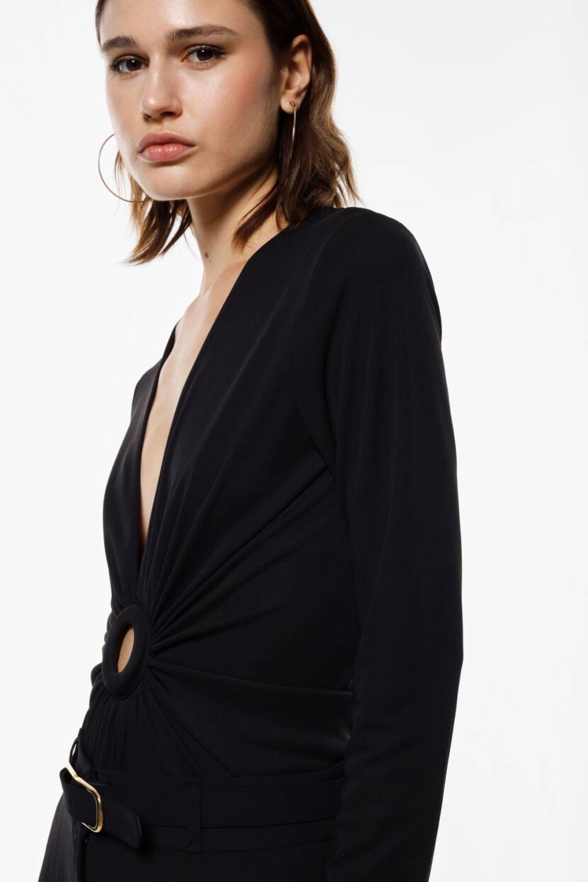 BLUSA DE MANGA COMPRIDA COM ESTAMPA GEOMÉTRICA TRANSPARENTE- TX85KKH - Image 3