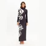 VESTIDO MANGA LONGA ESTAMPADO GOLA ALTA- 502VE011706