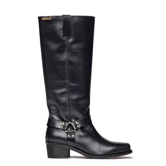 BOTAS DE COURO PRETAS COM APLICACÃO- BE0024-00