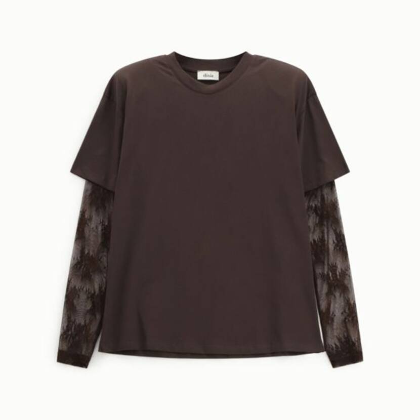 CAMISOLA DE MANGA COMPRIDA COM TRANSPARÊNCIAS [T.U]- T262Y039