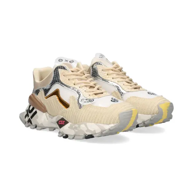 SAPATILHA EXE 134-28 BEIGE/SILVER