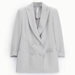 BLAZER DE ABOTOAMENTO DUPLO COM MANGAS TRÊS-QUARTOS - JU25LAW