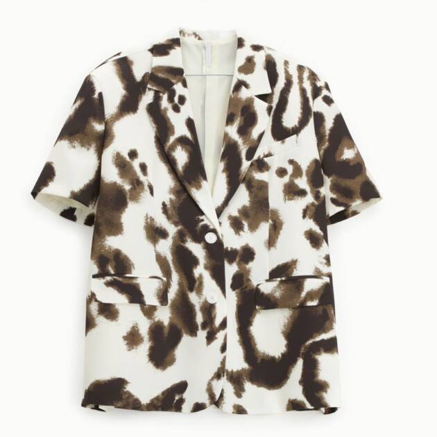 BLAZER DE MANGA CURTA COM ESTAMPA ABSTRATA - JAX4LIN