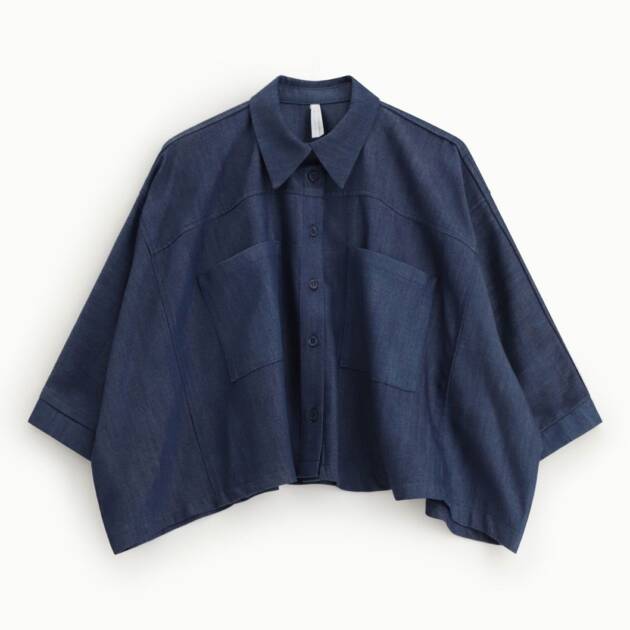 CAMISA OVERSIZED COM BOLSOS E MANGAS ¾ - CNK6LAZ