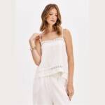 BLUSA DE ALCAS COM LINHO - 502BL009167