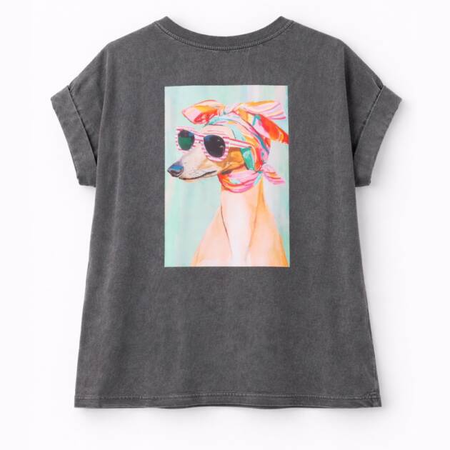 T-SHIRT CINZA COM ESTAMPADO - 2507041