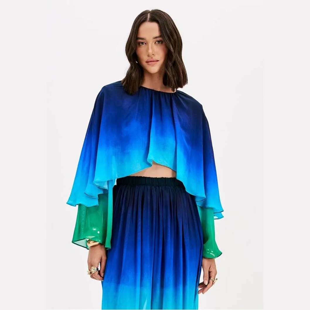 BLUSA AMPLA CHIFFON COM SOBREPOSIÇÃO - 502BL009092