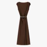 VESTIDO LONGO COM DECOTE CANOA E CINTO DE PRINT ANIMAL -  AGAPLHX