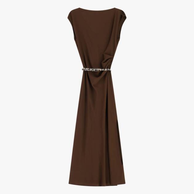 VESTIDO LONGO COM DECOTE CANOA E CINTO DE PRINT ANIMAL -  AGAPLHX