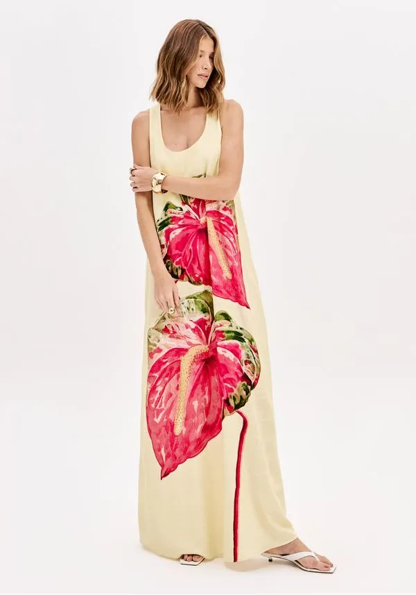 VESTIDO LONGO SEM MANGAS COM CINTO - 502VE011748 3 VESTIDO LONGO SEM MANGAS COM CINTO - 502VE011748 - Image 4