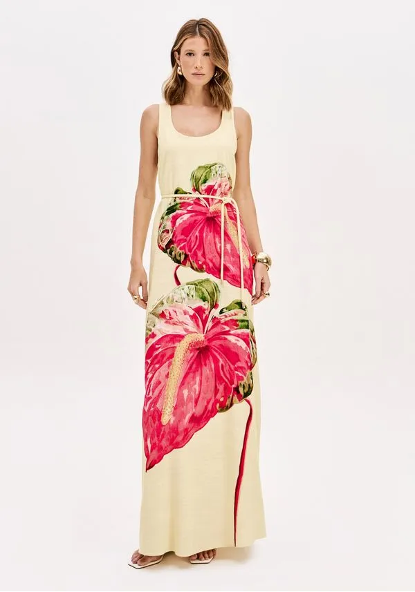 VESTIDO LONGO SEM MANGAS COM CINTO - 502VE011748 2 VESTIDO LONGO SEM MANGAS COM CINTO - 502VE011748 - Image 3