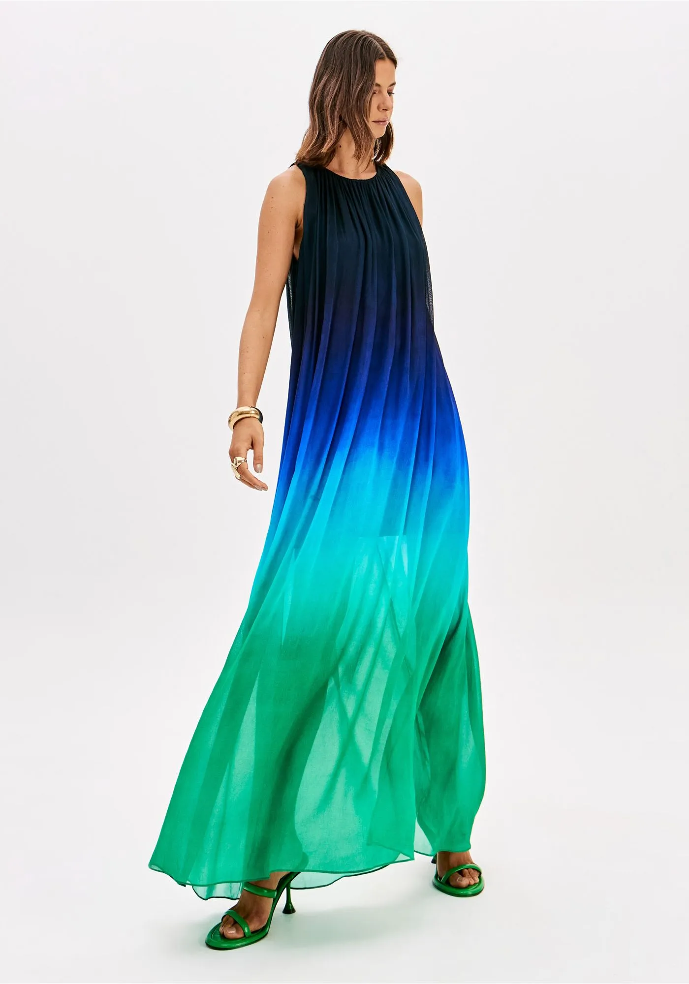 VESTIDO COMPRIDO DEGRADÊ AZUL E VERDE - 502VE011810 3 VESTIDO COMPRIDO DEGRADÊ AZUL E VERDE - 502VE011810 - Image 4