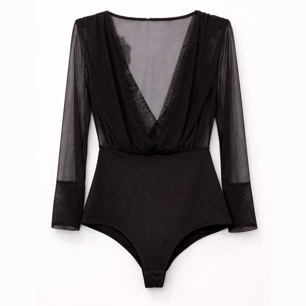 BODY EM RENDA E TULE - B283LJS