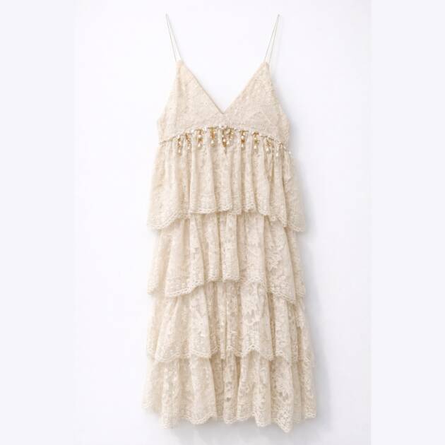 VESTIDO EM RENDA COM FOLHOS - TL-08SS261539