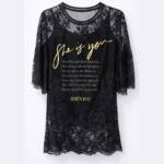 T-SHIRT COM SOBREPOSIÇÃO EM RENDA - TL-12SS261537