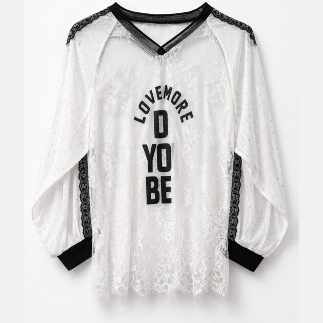 CAMISOLA DE RENDA COM MANGA LONGA - TL-12SS261650