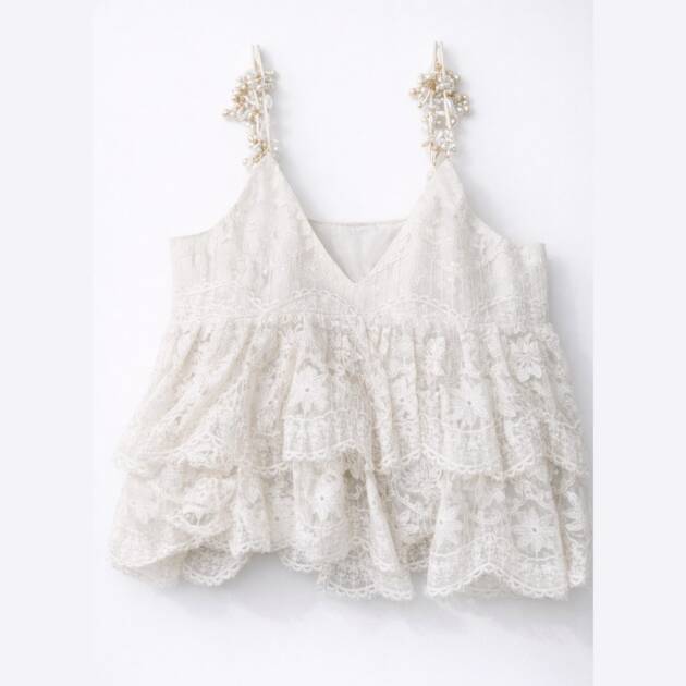 TOP DE RENDA COM ALÇAS BORDADAS - TL-10SS261538