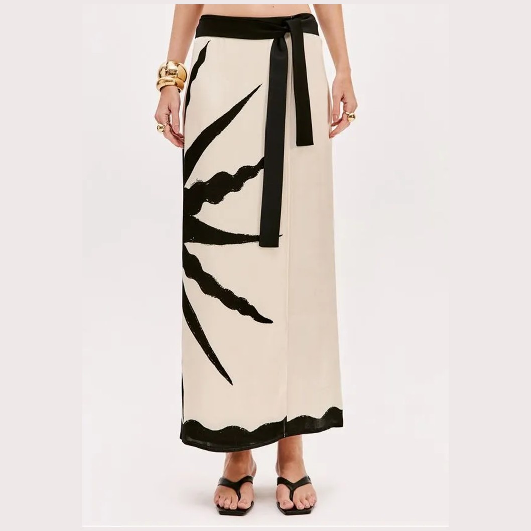 SAIA MIDI ESTAMPADA COM AMARRAÇÃO- 502SA002840