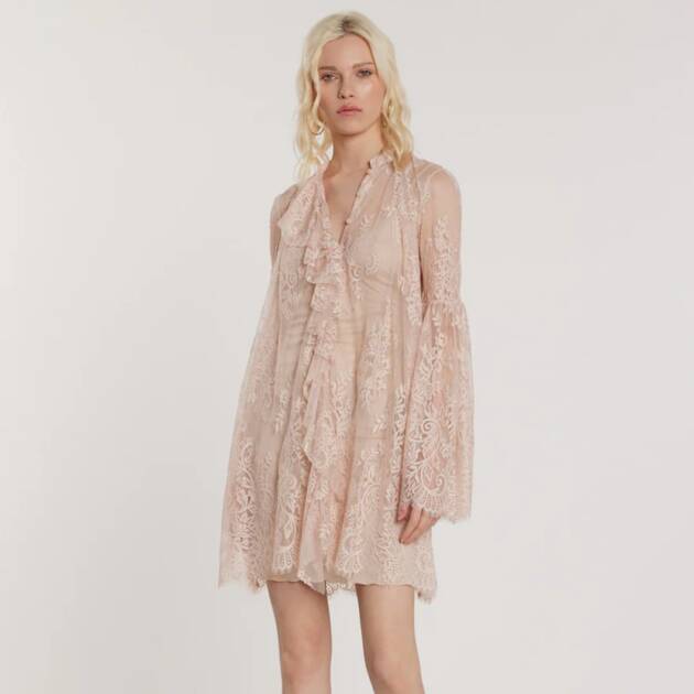 VESTIDO CURTO COM MANGAS COMPRIDAS E FOLHOS NASH_A – NASH_A