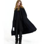 CASACO TRENCH COAT PRETO COM GOLA XALE ASSIMÉTRICA - VS26-19146 6 CASACO TRENCH COAT PRETO COM GOLA XALE ASSIMÉTRICA - VS26-19146