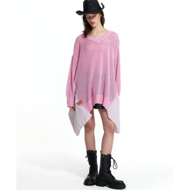 CAMISOLA DE MALHA ROSA ASSIMÉTRICO - VS26-19162