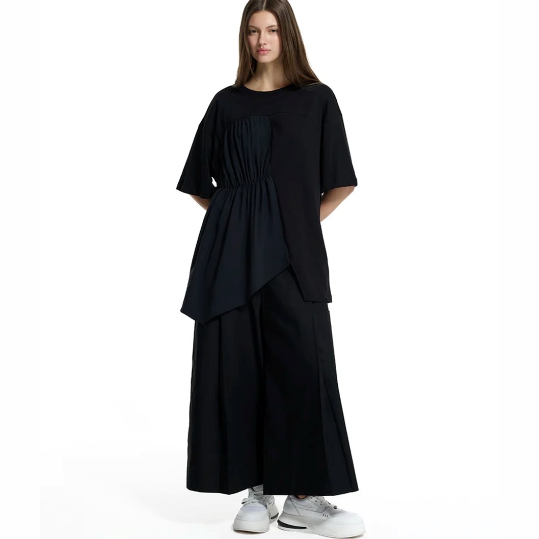 CAMISOLA PRETA DRAPEADA ASSIMÉTRICA - VS26-19112